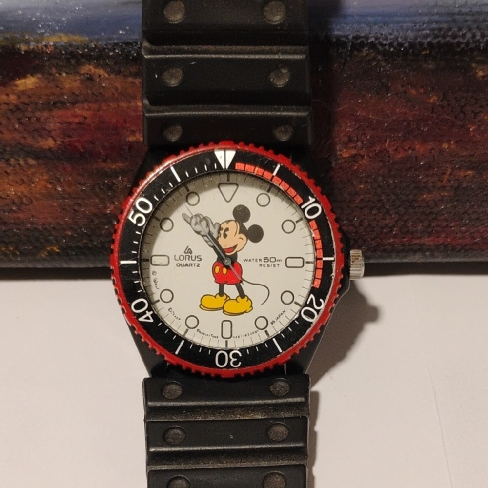 Lorus Mickey Mouse Watch with Black Strap